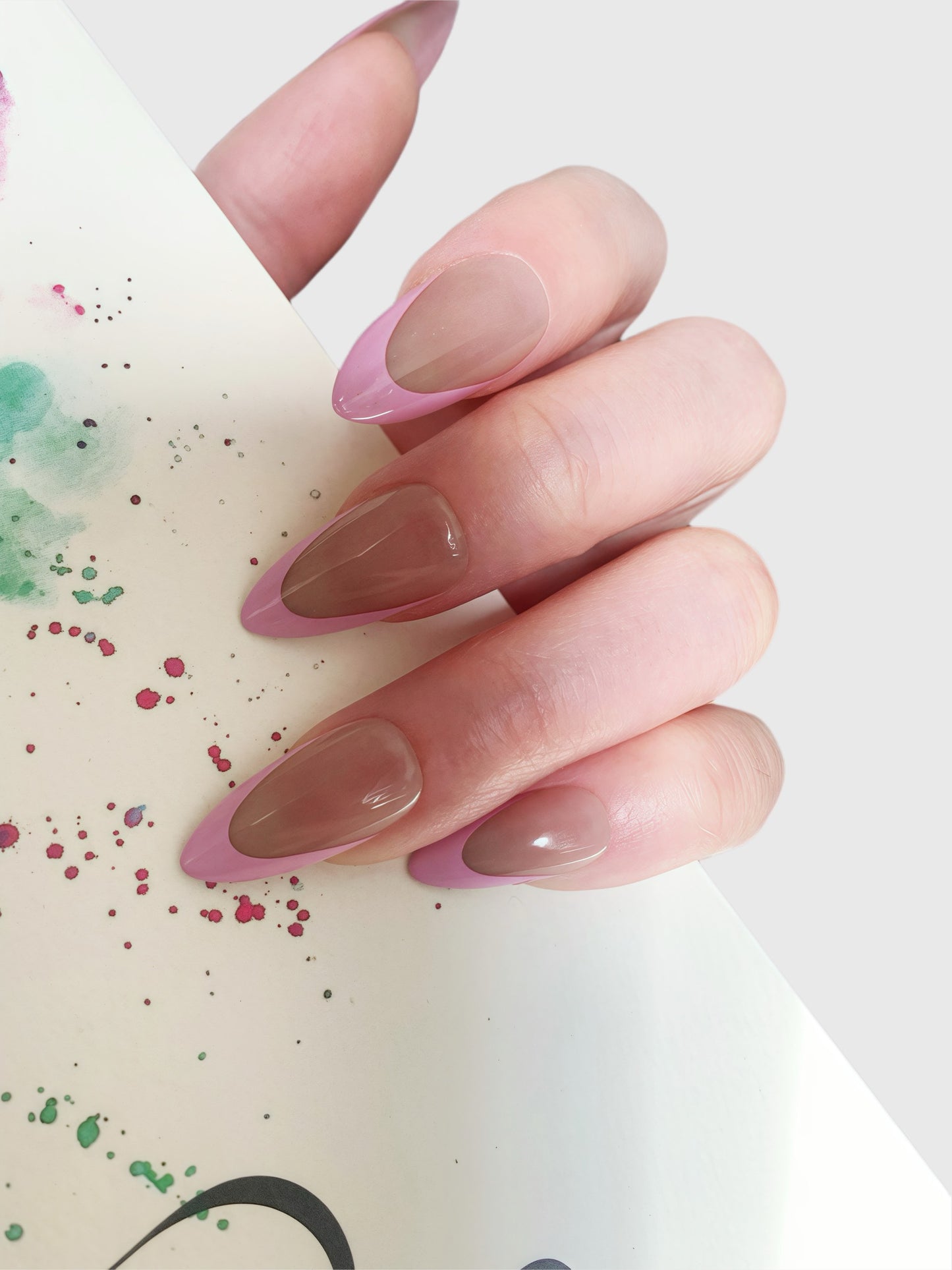 PINK TIP-PRESS ON NAILS