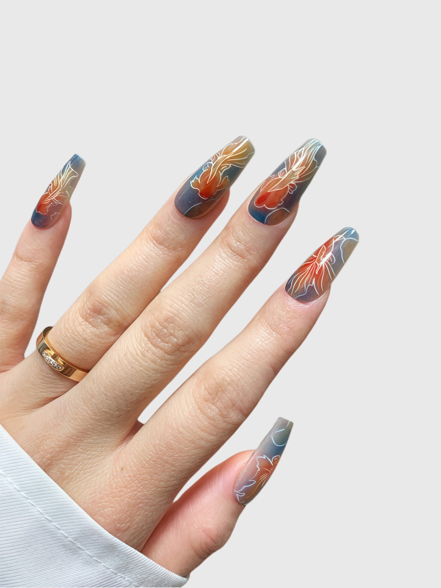 GOLDEN KOI-PRESS ON NAILS