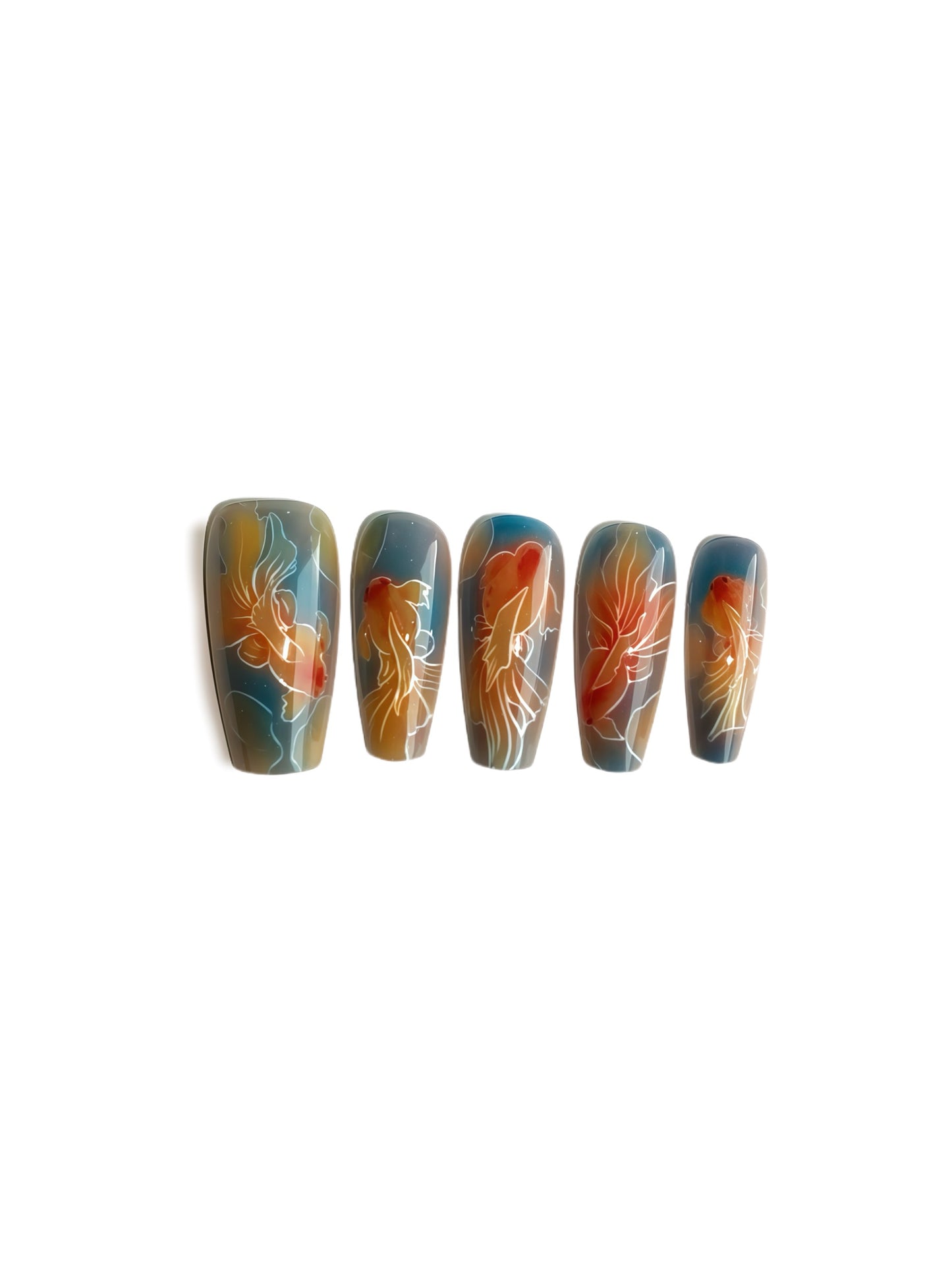 GOLDEN KOI-PRESS ON NAILS