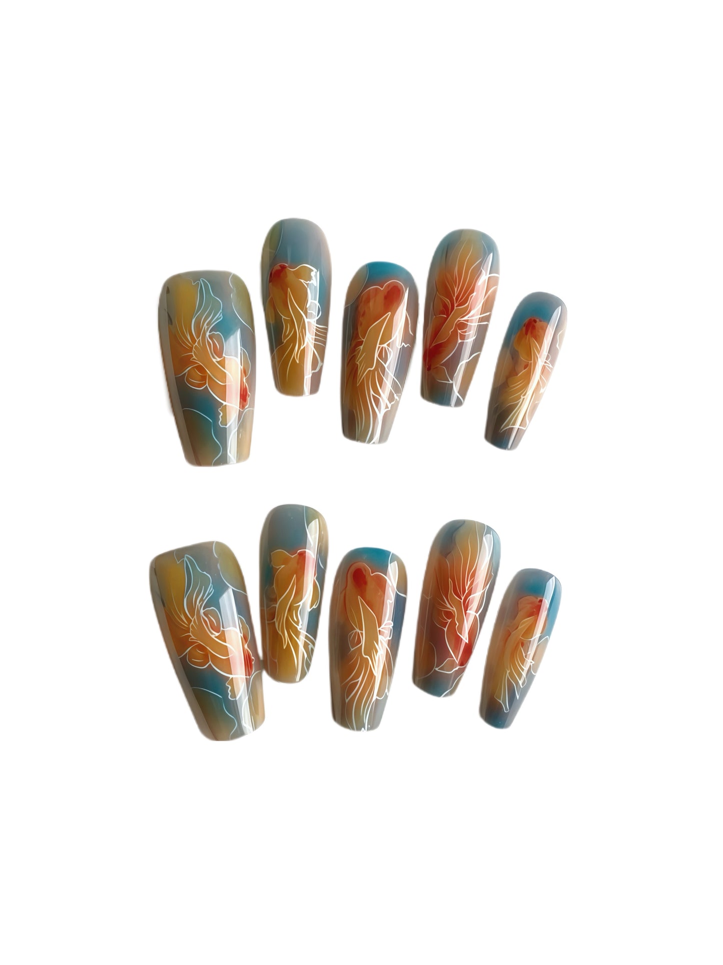 GOLDEN KOI-PRESS ON NAILS