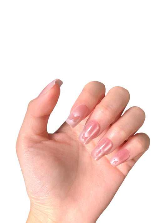 PINK FLUTTER-PRESS ON NAILS